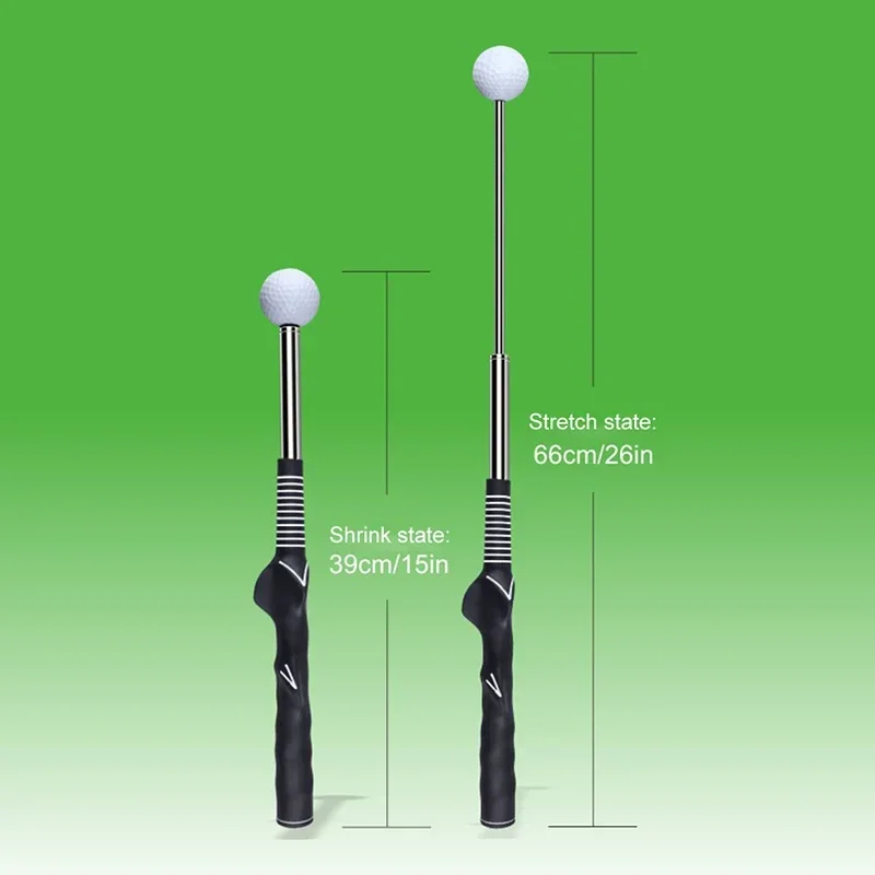 

Rhythm Click Sound Telescopic Warm Up Golf Swing Trainer Correcting Gesturer Training Aid for Tempo Grip Strength Practice Stick