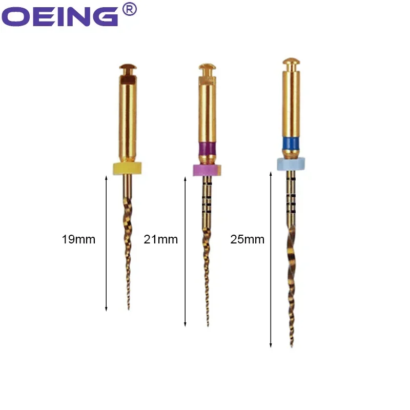 6Pcs Dental Endodontic Files Golden Flexible Files Endo Rotary Files  Nickel Titainium Instrument SX-F3 21/25mm Dentist Tools