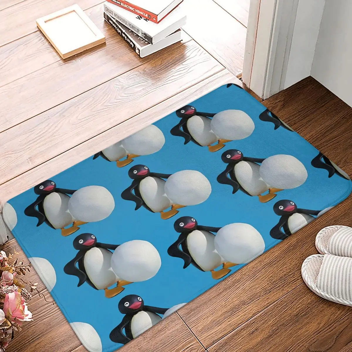 Pingu Noot Pinga Penguin TV Non-slip Doormat Kitchen Mat Angry Snowball Cute Floor Carpet Entrance Door Rug Indoor Decor