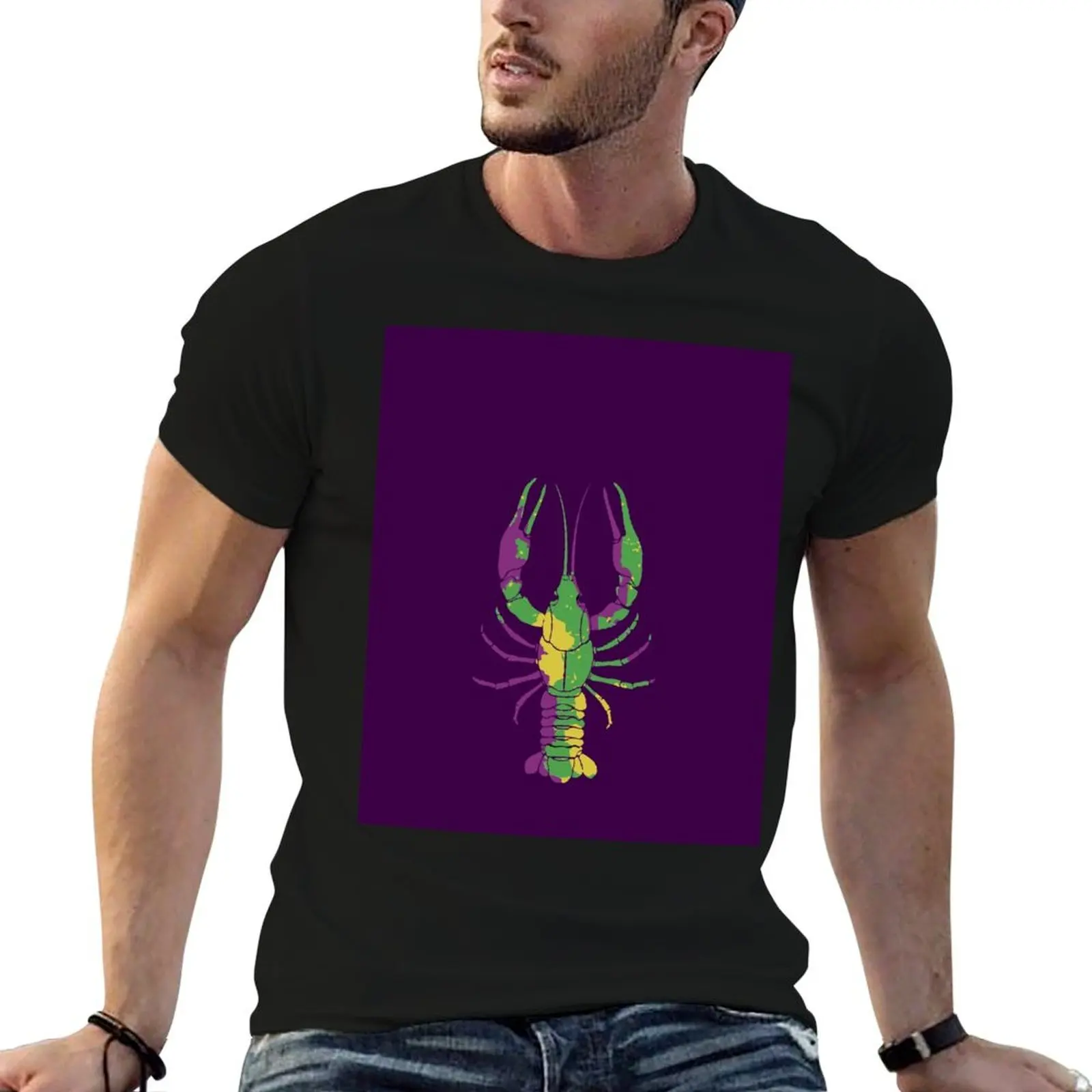 

Colorful Mardi Gras Crawfish T-Shirt t shirts designer man t shirts for men T-Shirt