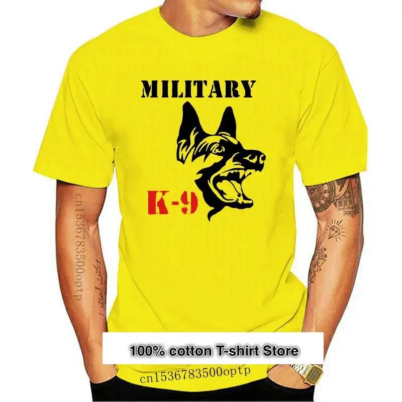 

Ropa con cuello redondo para hombre, camiseta militar K9, camiseta informal de verano