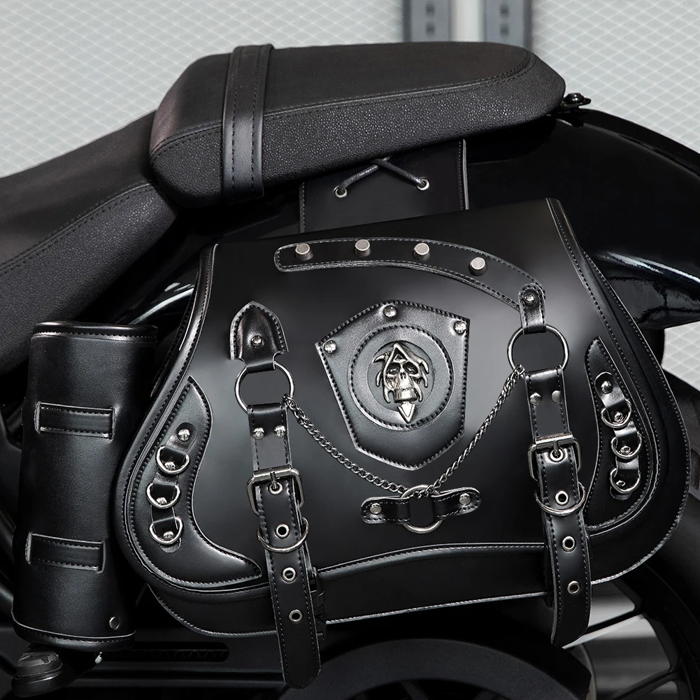 1 زوج دراجة نارية السرج أكياس سعة كبيرة أسلوب فاسق قاطرة حقيبة مقاوم للماء الرجعية دراجة نارية الجانب حقيبة لنماذج متعددة