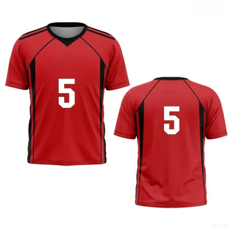 

Summer Quick Drying Men's T-shirt Sports Ball Uniform Sports Casual Round Neck Children's Adult Top Digital Print