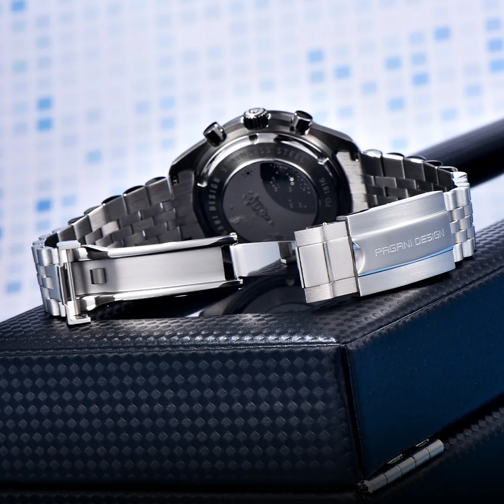 Pagani design 2025 latest luxury quartz men's watch high-quality sapphire VK67 men's business chronograph stainless steel sports