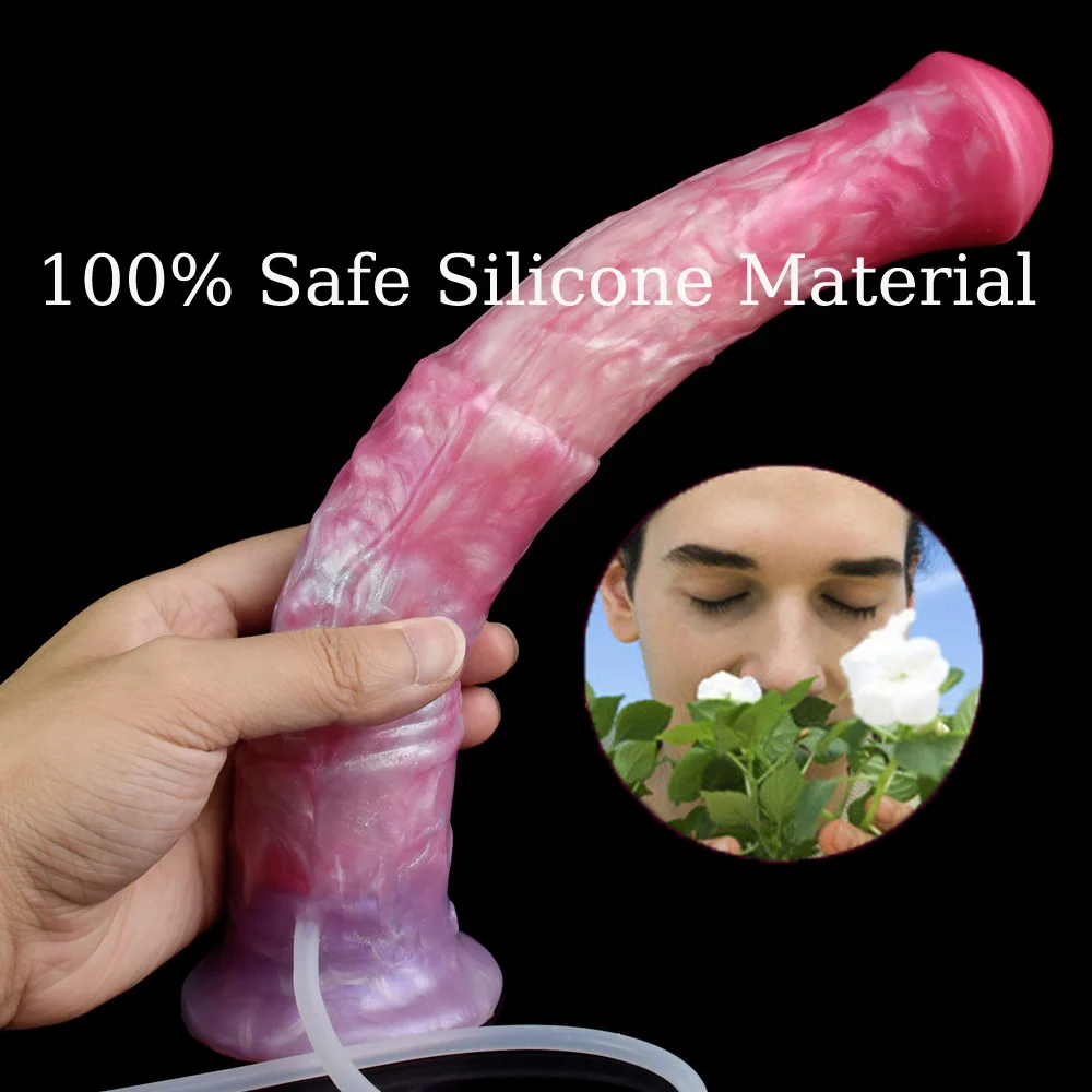 FAAK Large Sex Horse Ejaculation Dildo Big Squirting Penis Knot Silicone G-Spot Stimulator Anal Plug Masturbator for Women Men