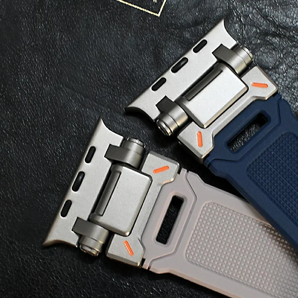 TPU Band for Apple Watch Ultra 49mm 45mm 46mm 44mm Rubber Titanium Color Strap for iWatch Series 10 9 8 7 se 6 ultra 2 49 Correa