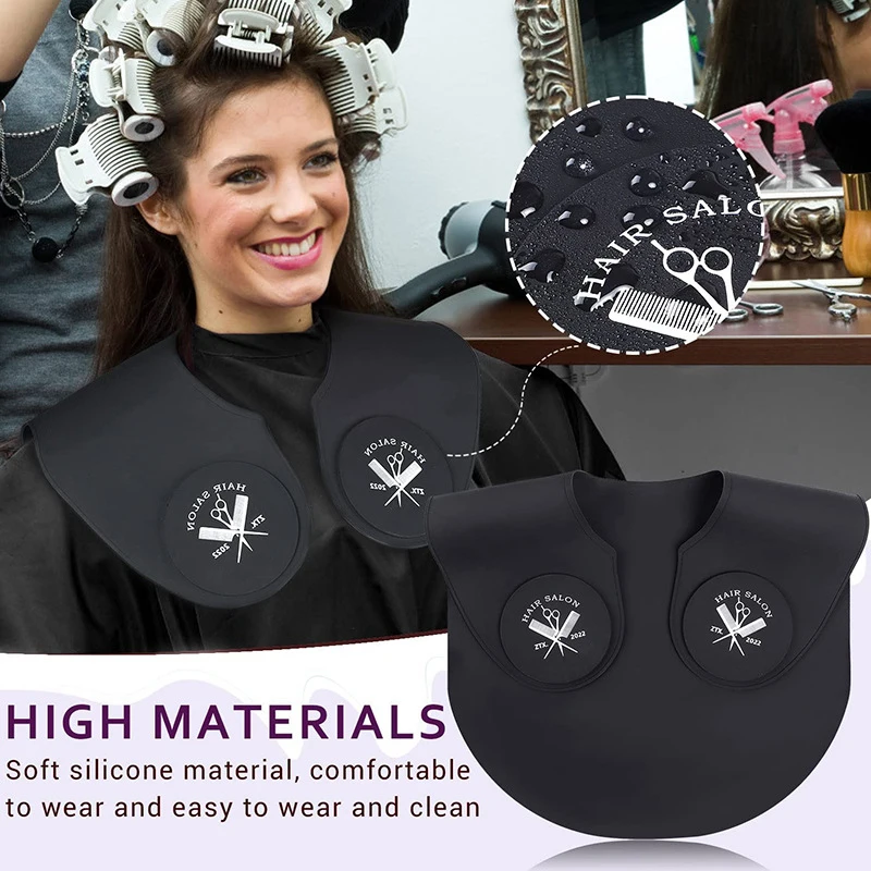 Silicone Hair Cutting Collar Neck Wrap Guard Reusable Hair Dyeing Shawl Haircut Shoulder Pad Barber Hairdressing Cape