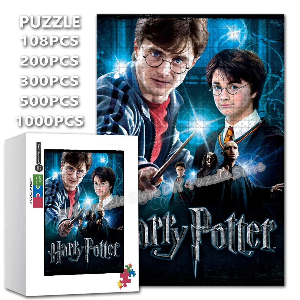 

Наборы головоломок-пазлов DIY с изображением классических фильмов о Гарри Поттере, 108/200/300/500/1000/1500 элементов, развивающие игрушки и подарки