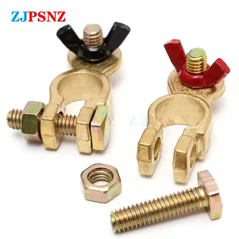 Car Battery Terminal Connector Positive Nagative Battery Quick Release Battery Clamps Brass Connector For Auto Car Universal