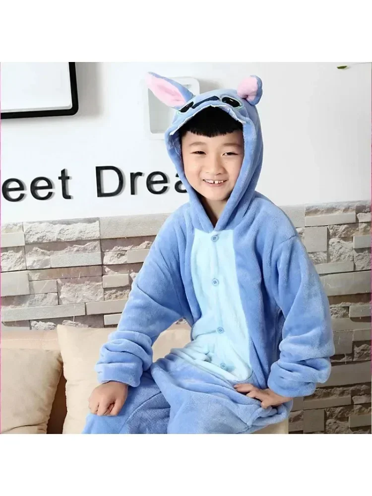 Disfraces de Lilo Stitch de Disney para niños y niñas, mono Kigurumi, pijamas con capucha, ropa de dormir para Halloween