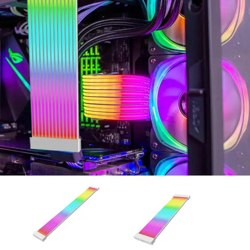 

RGB PSU Light Strip Atmosphere Lamp For Computer Case Chassis 24 Pin/3x8-pin ATX RGB Cable Colorful PSU Connector Adapter