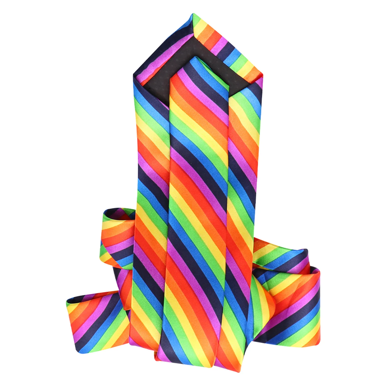 

1Pcs Rainbow Printing Tie 5cm Width Durable Necktie Casual Costume Props Funny Party Festival Accessory Necktie