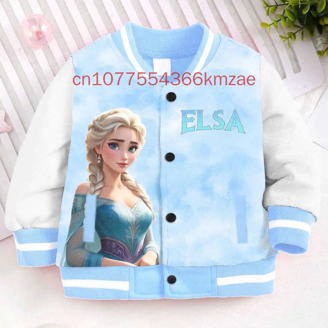 

2025 New Disney Frozen Baseball Jacket 3D Print Spring and Autumn Cartoon Streetwear Harajuku Kids and Youth Jacket Coat