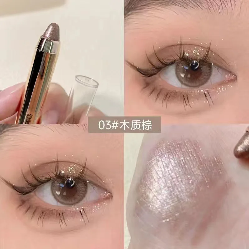 Surligneur de maquillage pour les yeux, crayon fard à barrage, stylo ver à soie, anciers de fard à barrage double tête, surligneur de maquillage pour les yeux sans bavures