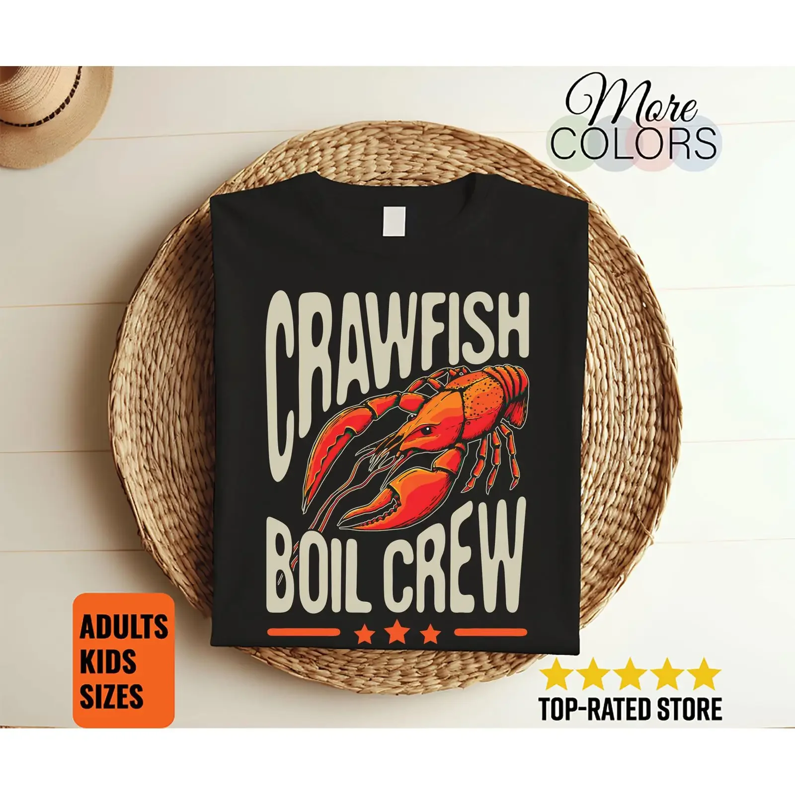 Crawfish Boil Crew Vintage T Shirt Funny Seafood Cooking  vintage Washed Soft streetwear Casual designer clothes Stretched
