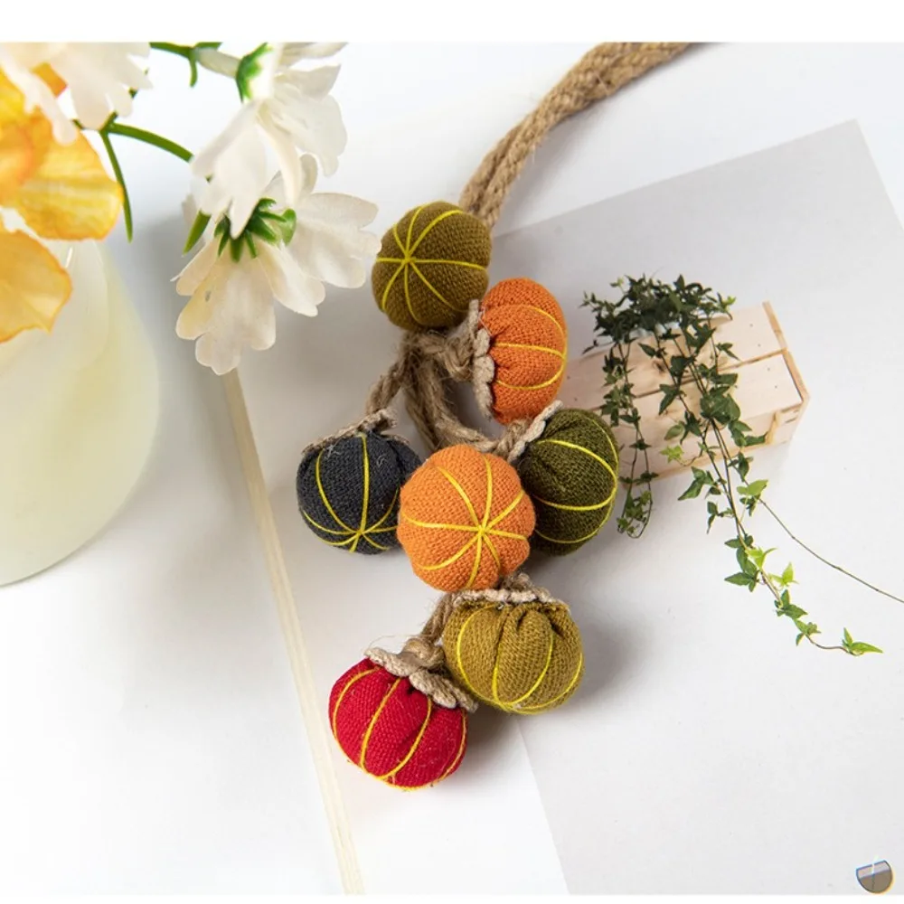 Decorative Adjustable Pumpkin Curtain Tieback Cartoon Fruit Curtain Straps with Tessel Hanging Ball Tieback Living Room