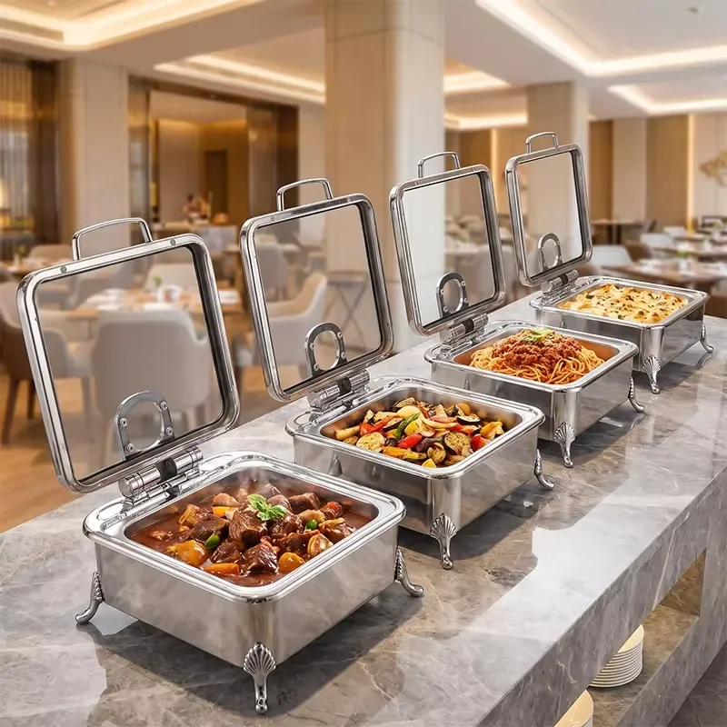 High Quality Various Styles Optional Stainless Steel Electric Heater Food Warmer Buffet Dining Stove Restaurant Serving