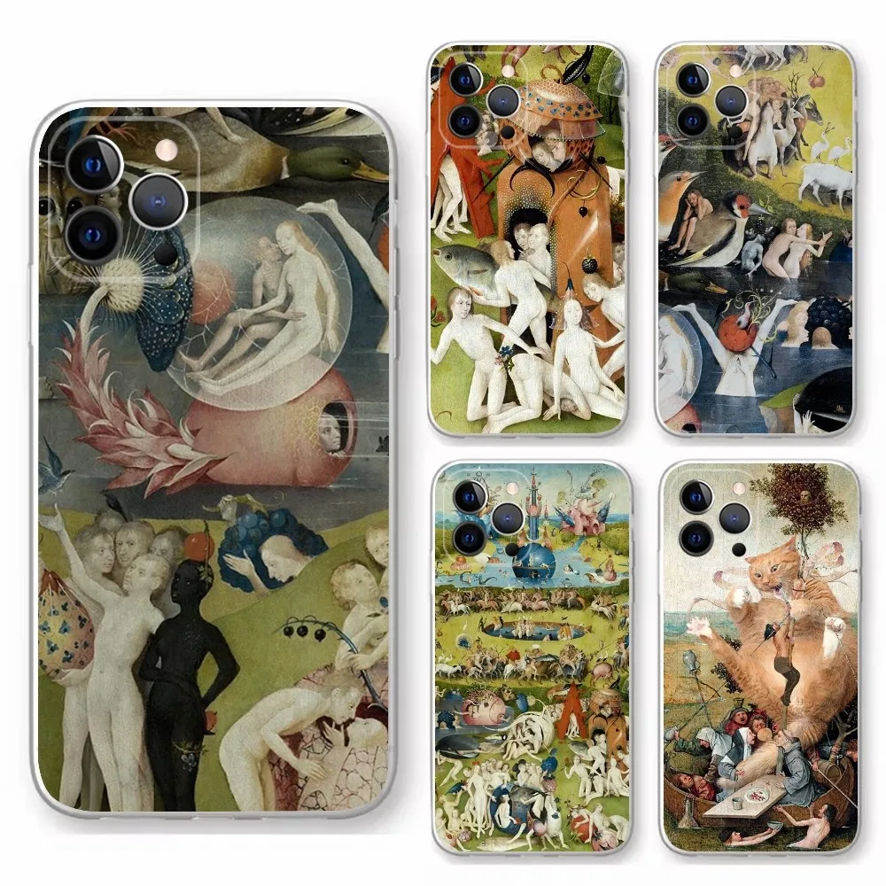 Hieronymus Bosch Art Phone Case For iPhone 15,14,13,12,11 Plus,Pro,Max,XR,XS,X,7,8 Plus,SE,Mini Transparent Shell