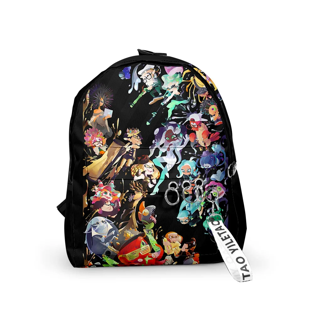 Popular Youthful Splatoon 3 School Bags Notebook Backpacks Boys/Girls 3D Print Oxford Waterproof Key Chain Small Travel Bags