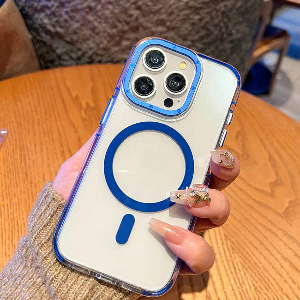 Anti Slip Airbag Luxury Magsafe Phone Case Suitable for IPhone 15 14 13 12 11 Pro Max plus Magnetic Wireless Charging Cover
