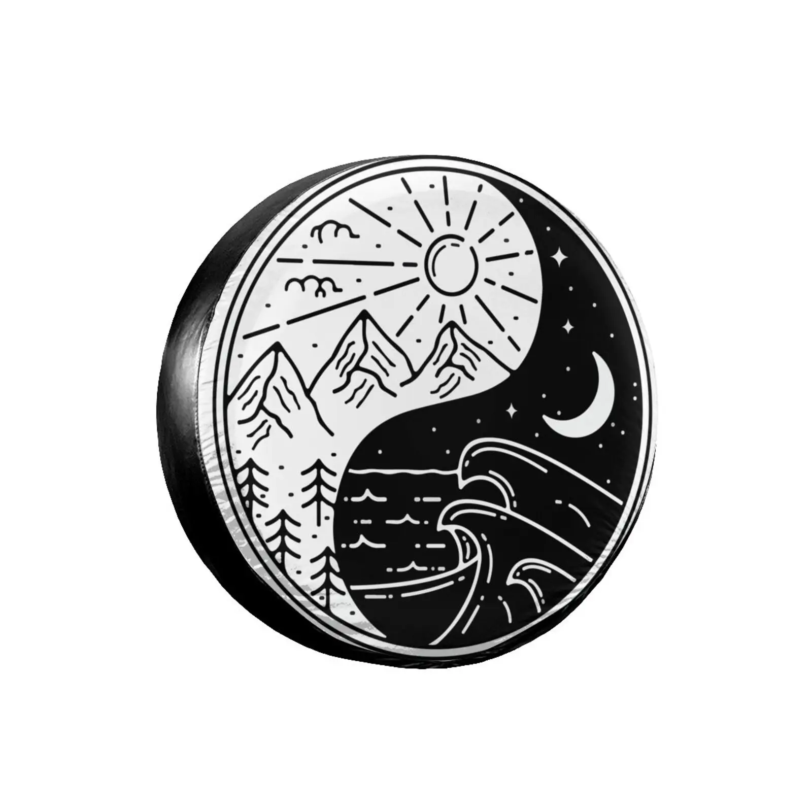 Couverture de pneu de rechange avec boussole imprimée en 3D, imperméable à l'eau et à la poussière, protection UV pour roue solaire