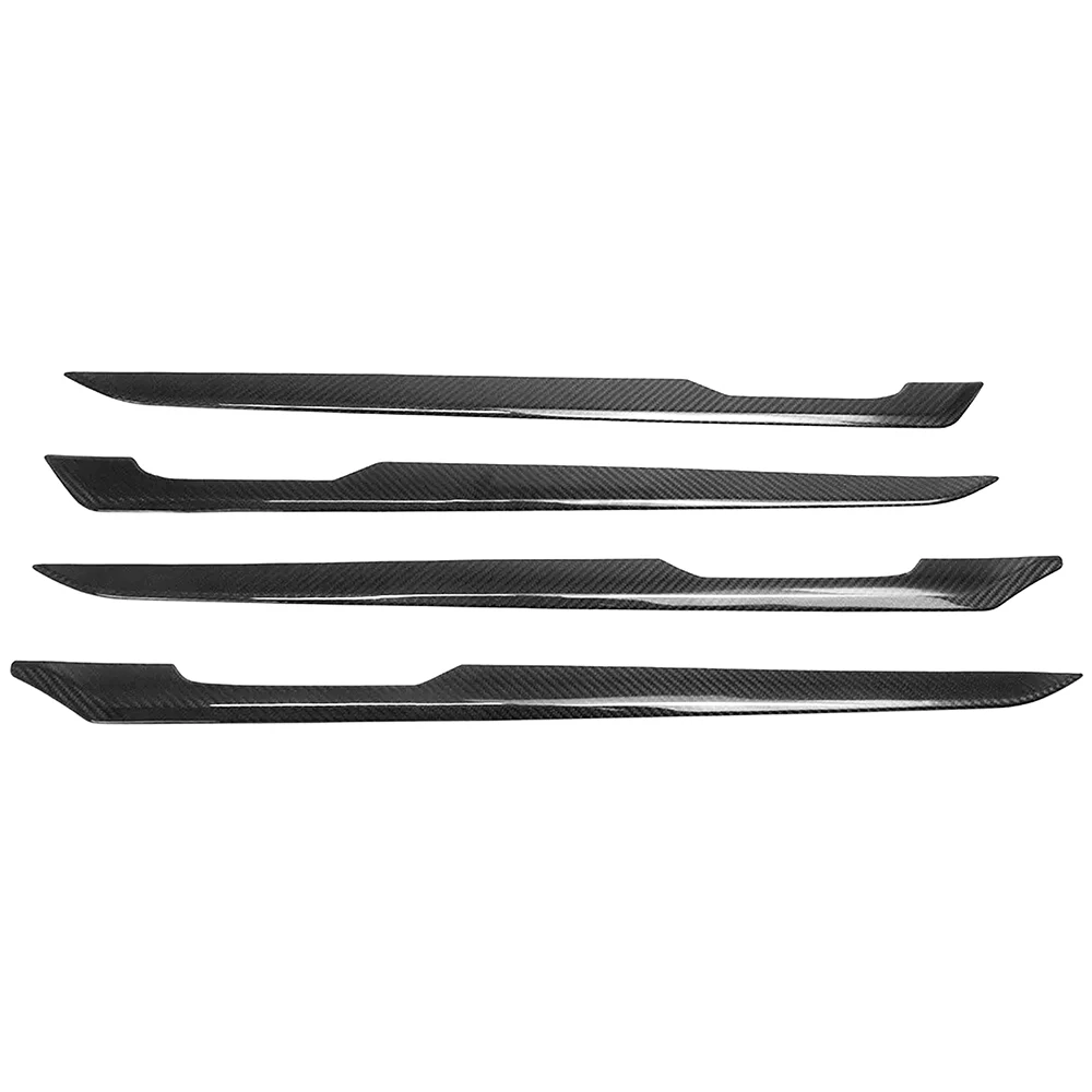 Car Real Dry Carbon Fiber Interior Inner Door Panel Strips Trim Cover For Volkswagen GOLF 8 MK8 GTE GTI GTD R Line 2021-24