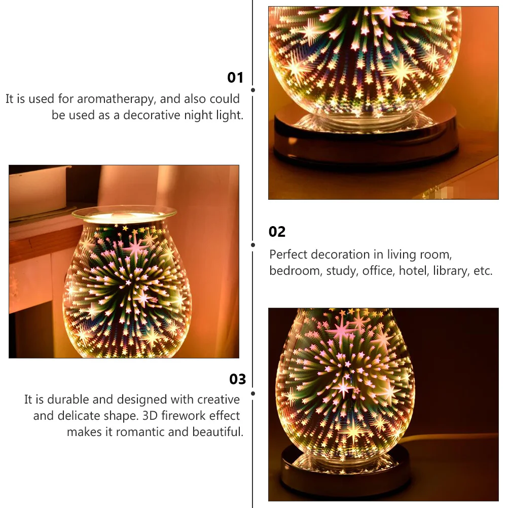 

Star Firework Electric Fragrance Lamp 3D Aroma Light Romantic Wax Warmer Aromatherapy Decorative Night Light for Living Room