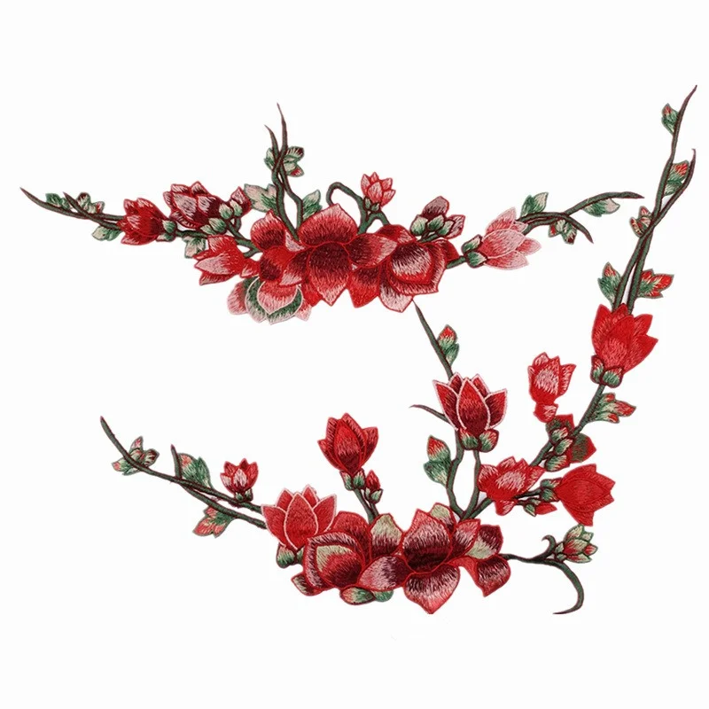 2 قطعة/مجموعة رقعة تطريز زهرة زين الخياطة على فستان الزفاف DIY اليدوية #6