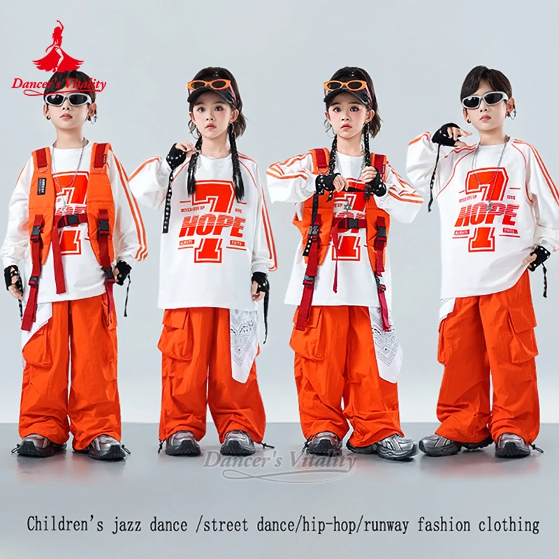 

Барабанная установка для подростков, костюм для выступлений, одинаковые детские уличные танцы, джаз, Kpop, одежда для разрушения танцев, жизненная сила танцора