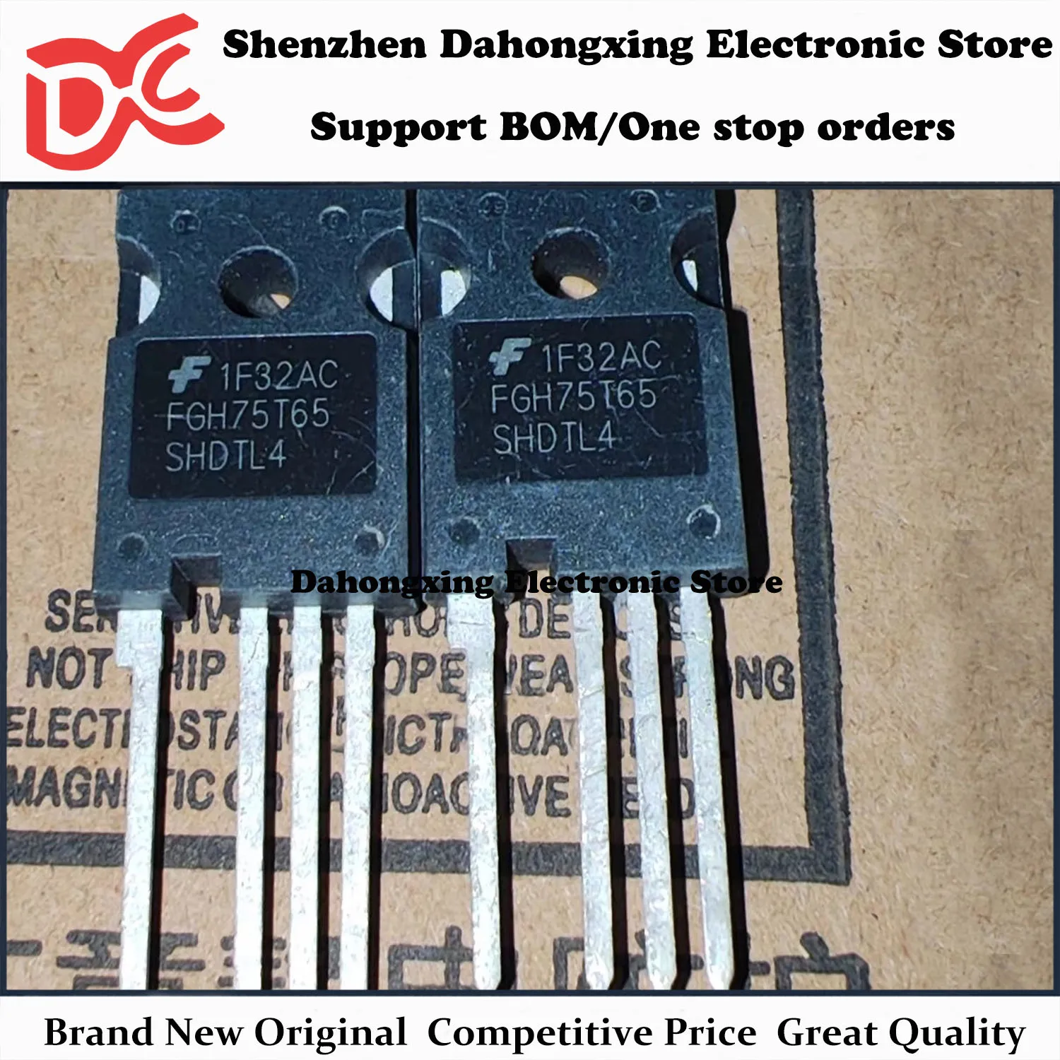 New Original 5Pcs FGH75T65SHDTL4 TO-247-4 150A/75A 650V IGBT Field Effect Transistor Electronic Components Great Quality