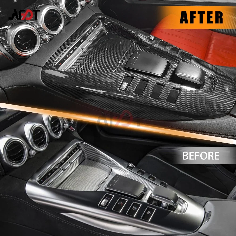 AFDT For Mercedes Benz AMGGT Interior Carbon Fiber Dashboard Center Console Panel Trim Accessories GTS GTR C190 R190 2019-2023