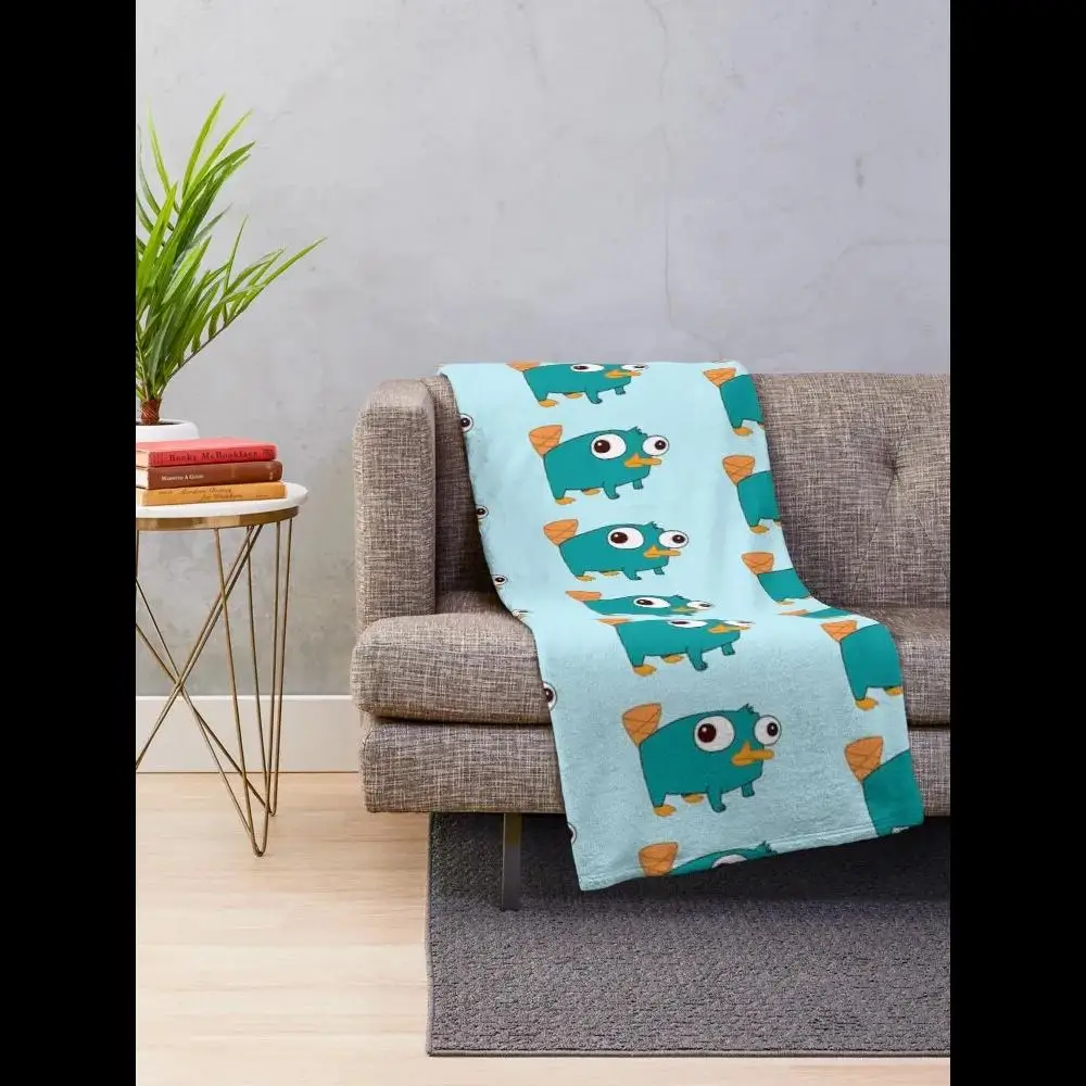 

Мягкое плюшевое одеяло с принтом персонажа Пери Птигопузом из мультфильма «Финес и Ферб» для декора детской комнаты