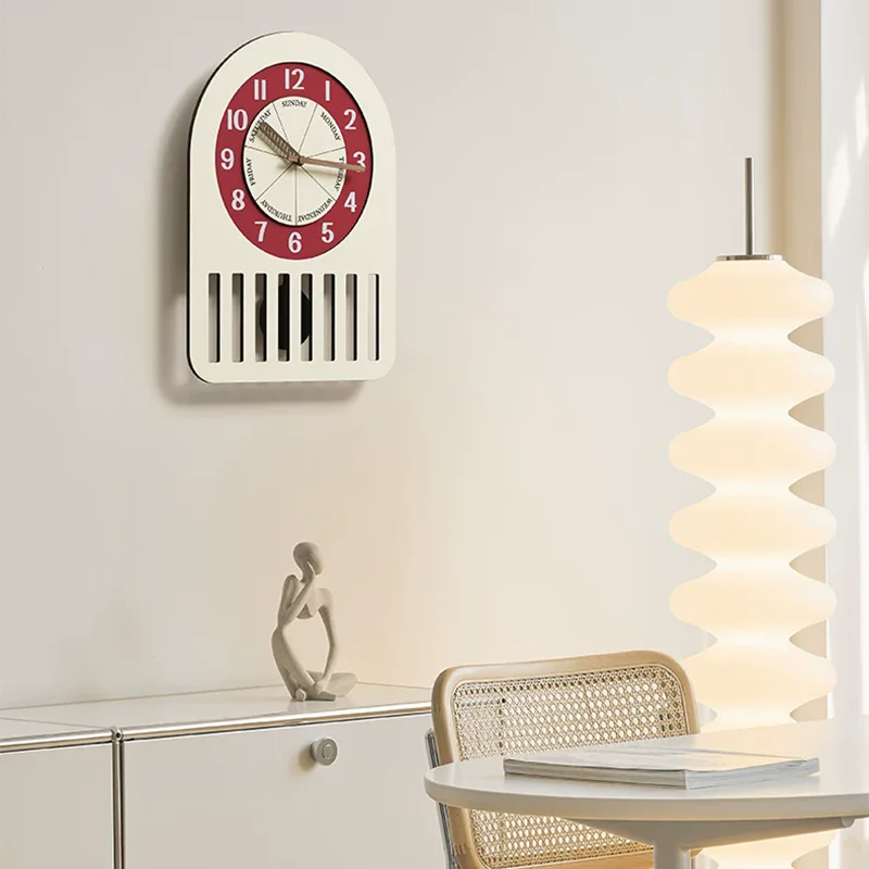 T*-Minimalist Fashion Clock Wall Modern Interior Aesthetic Design Silent Nordic Wall Watch Simple Creative Room Decorations