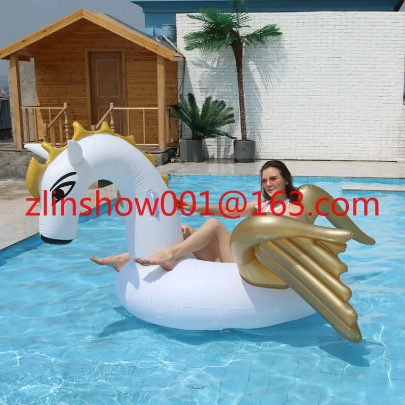 Golden Winged Unicorn Floating Mount Water Inflatable Lounger