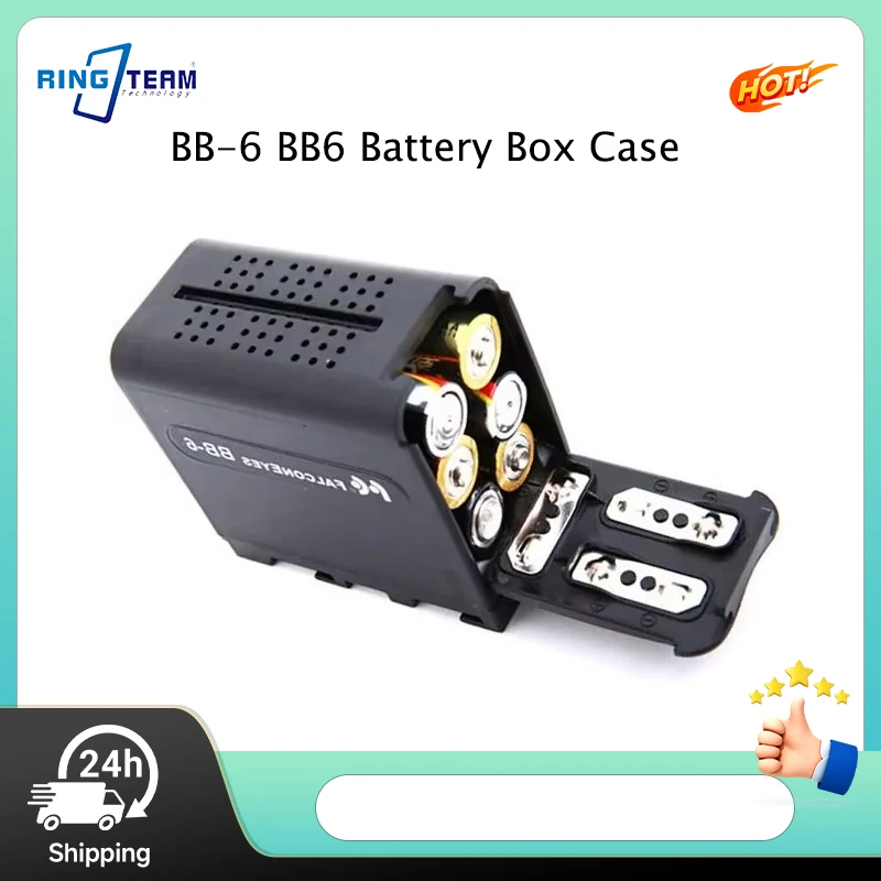 BB-6 BB6 Battery Box Case for 6x AA Batteries Replace NP-F970 NPF970 for LED VIDEO LIGHT Panel Monitor