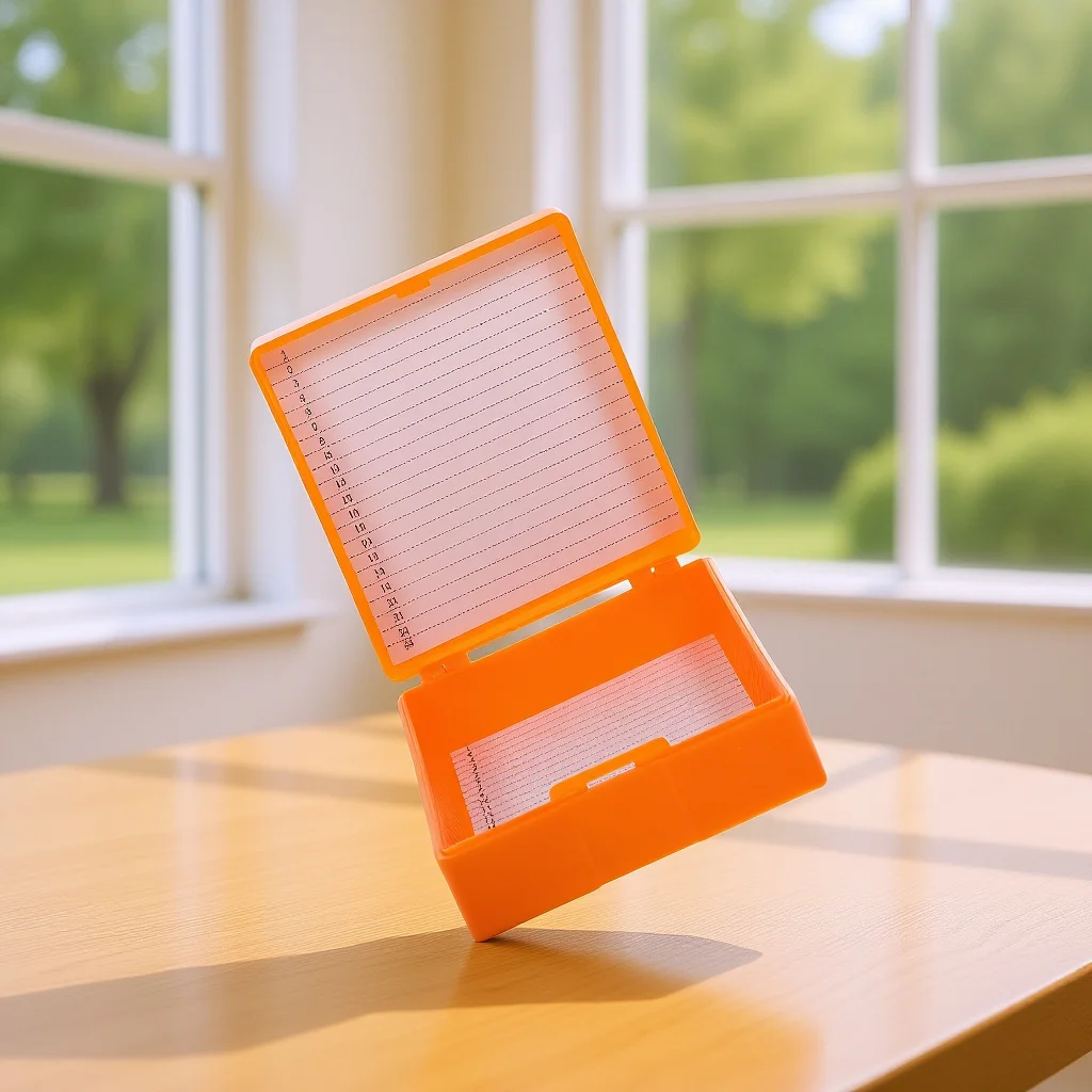 Microscope Glass Slide Storage Holder For Laboratory School Teaching Use Durable Safe Easy-Close Container