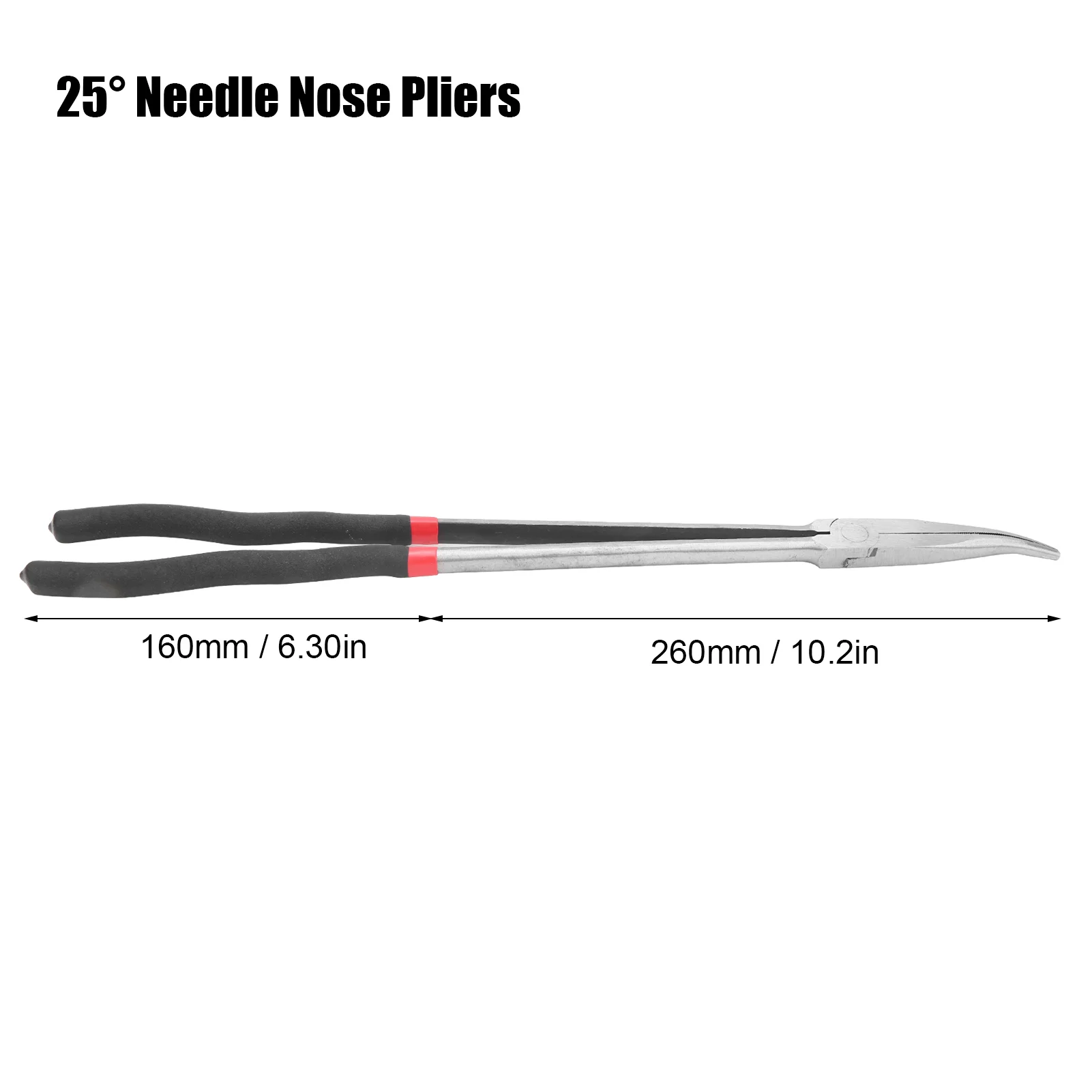 25° Needle Nose Pliers Needle Nose Pliers 25° Long‑Handled Tool Steel High Temperature Quenching Clamp 16in 400mm Pliers