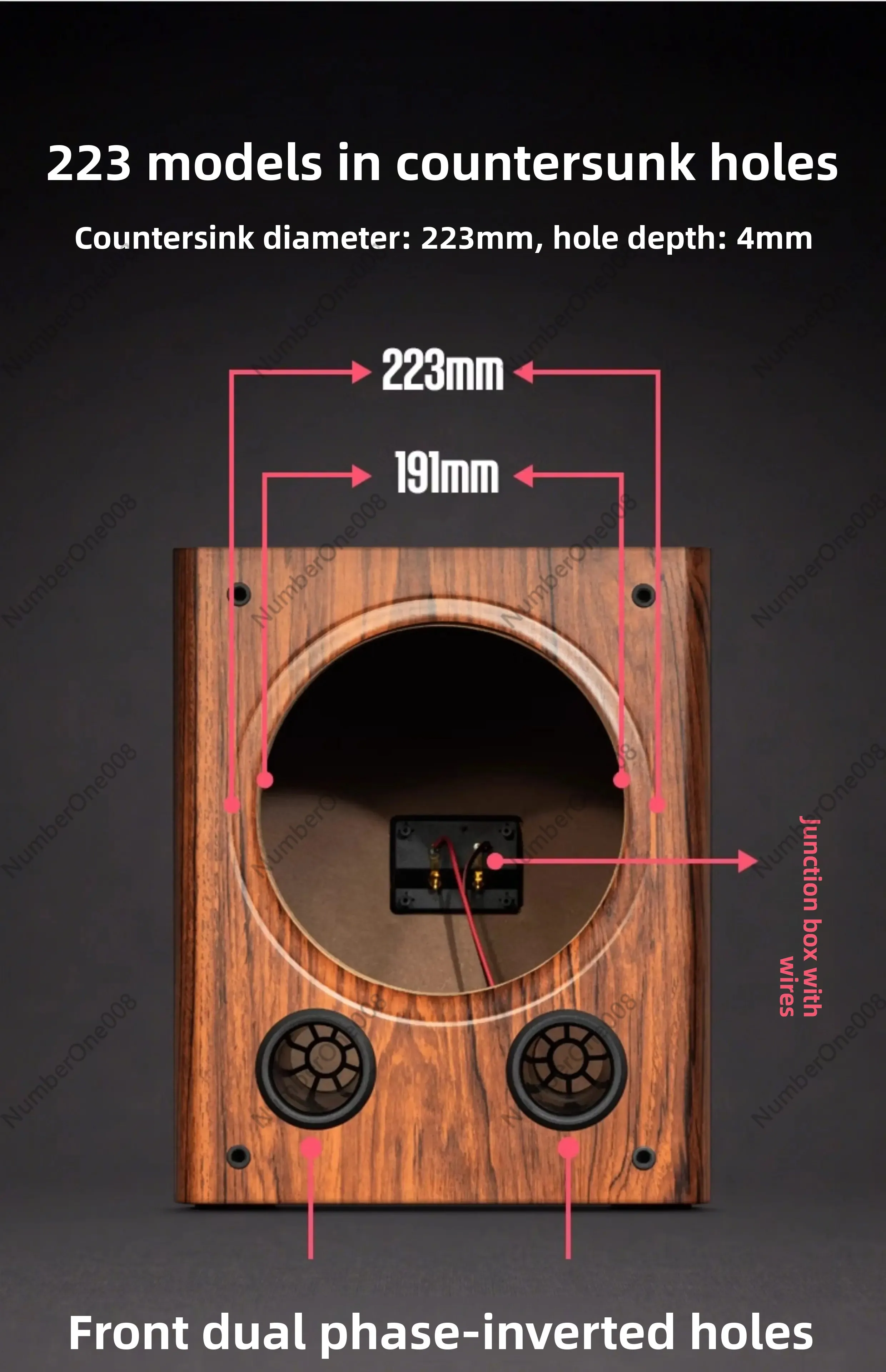 Passive Subwoofer Empty Box 8 Inch, DIY Speaker Enclosure Wooden Shell for Home Theater Car Audio