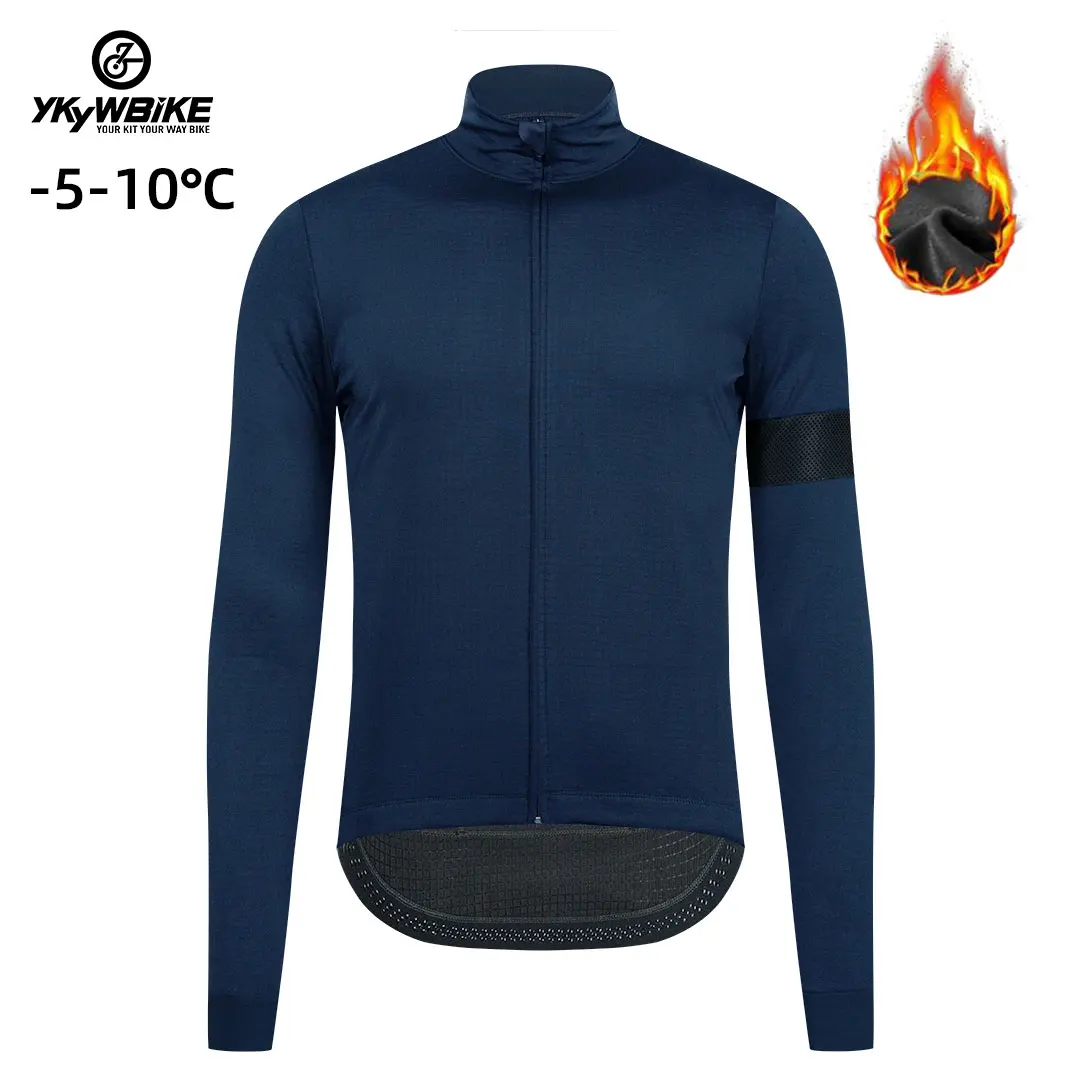 Ykywbike Winter-Radjacke, warmer Fleece-Mantel für den Außenbereich, Thermo-Fahrradjacke, MTB-Fahrradtrikot, wetterfeste Windjacke, 5-farbig