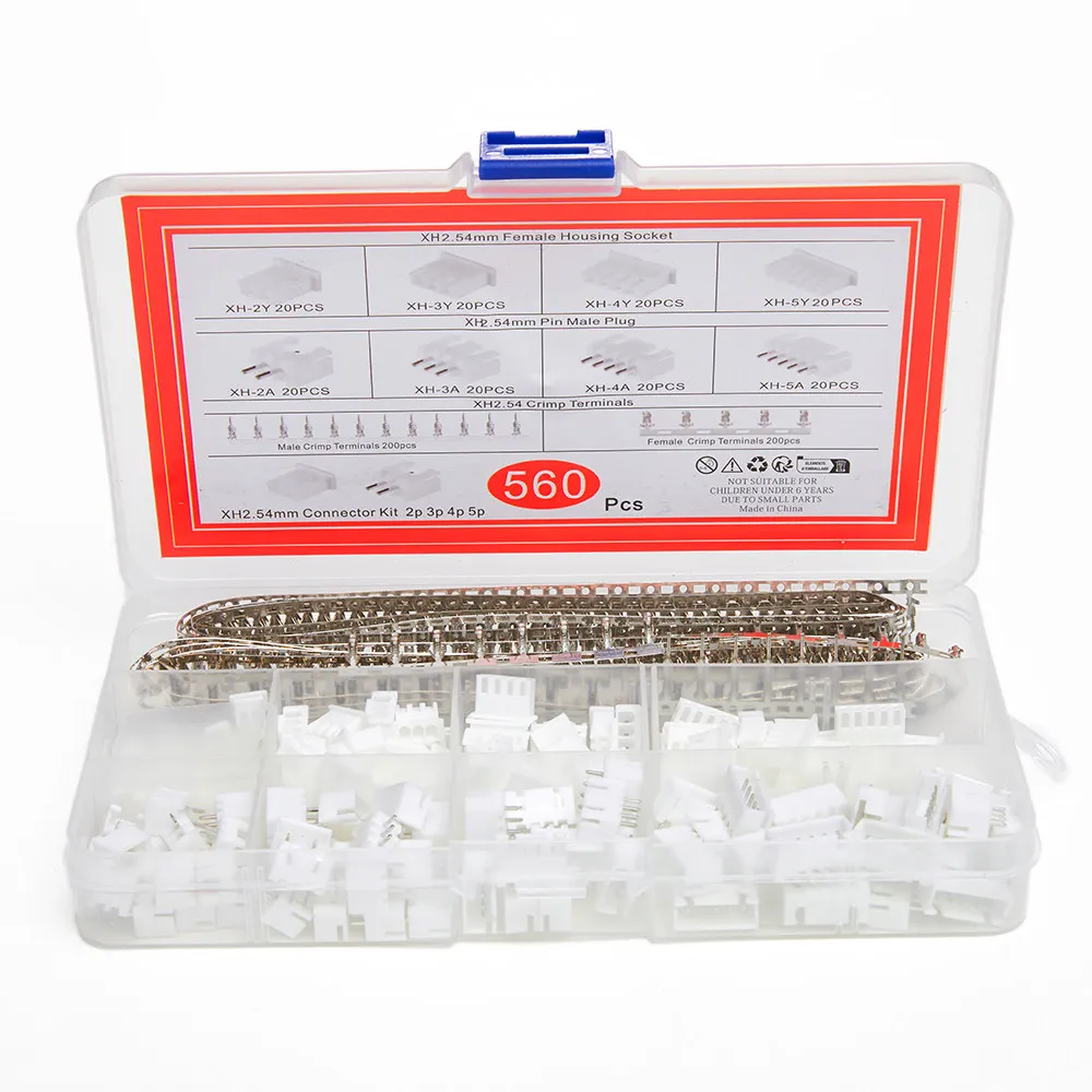 560PCS XH2.54mm terminal kit JST-XH DuPont terminal rubber shell connector 2P3P4P5P.