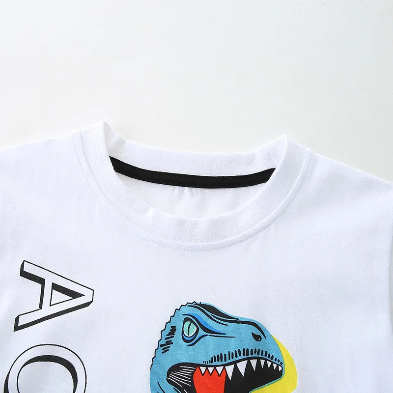 Ropa para niños pequeños De 2 A 8 Años, camiseta De manga corta con estampado De dinosaurio De dibujos animados