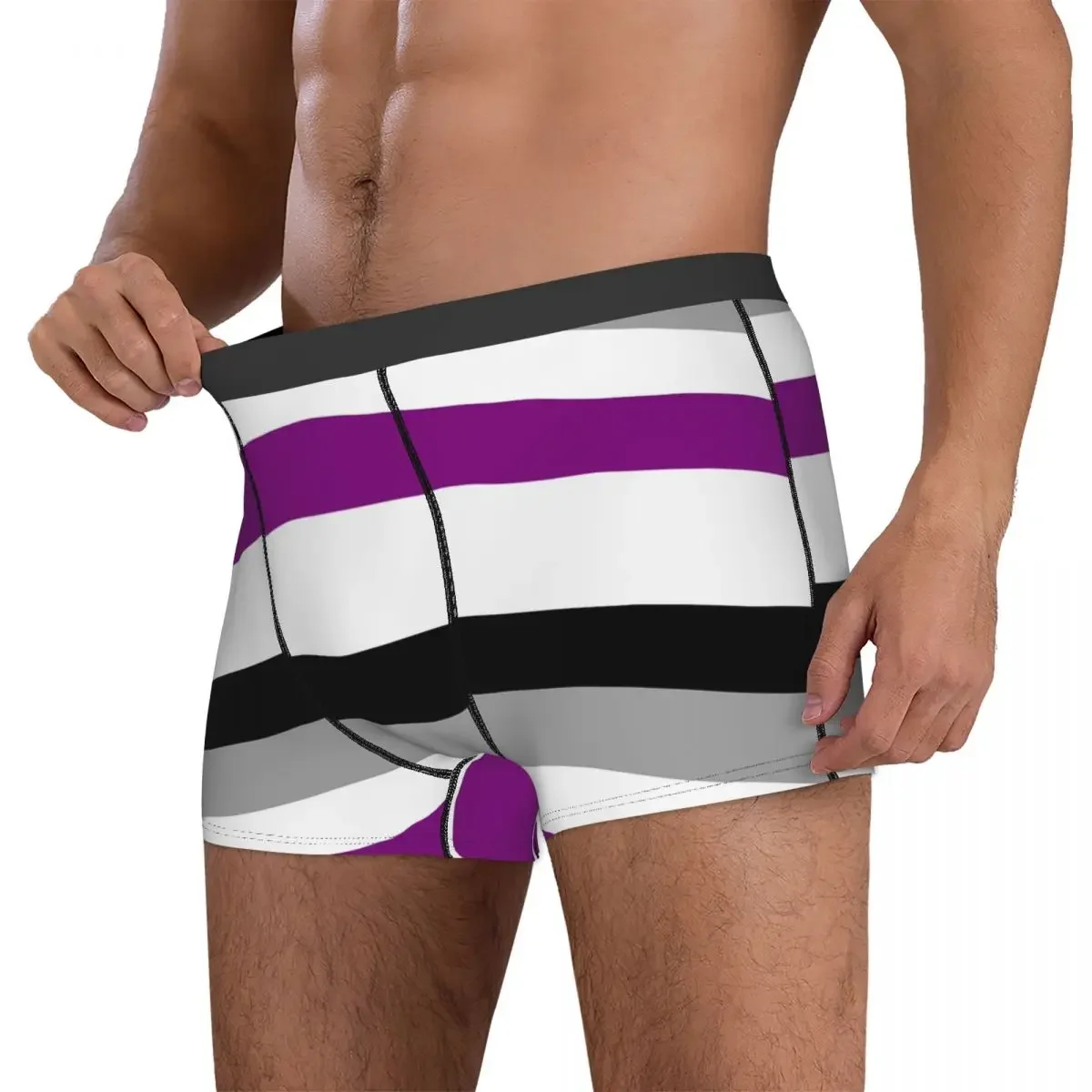 Boxer Unterhose Shorts Asexuelle Flagge Höschen Männliche Bequeme Unterwäsche für Homme Mann Freund Geschenke