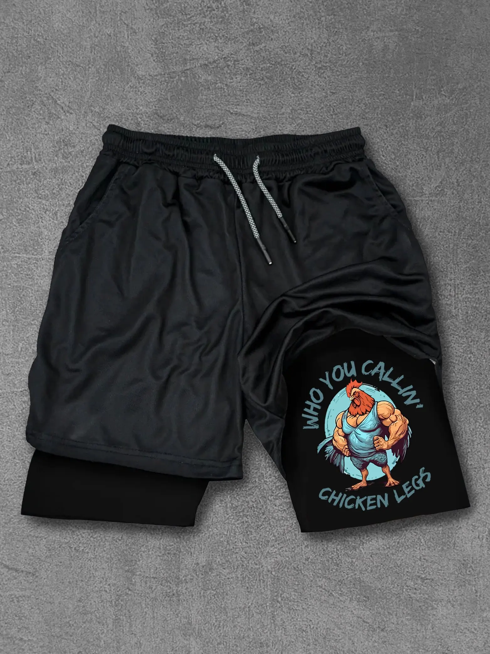 Anime Berserk Running Shorts Men Fitness Gym Training 2 in 1 Sports Shorts Quick Dry Workout Jogging Double Deck Summer