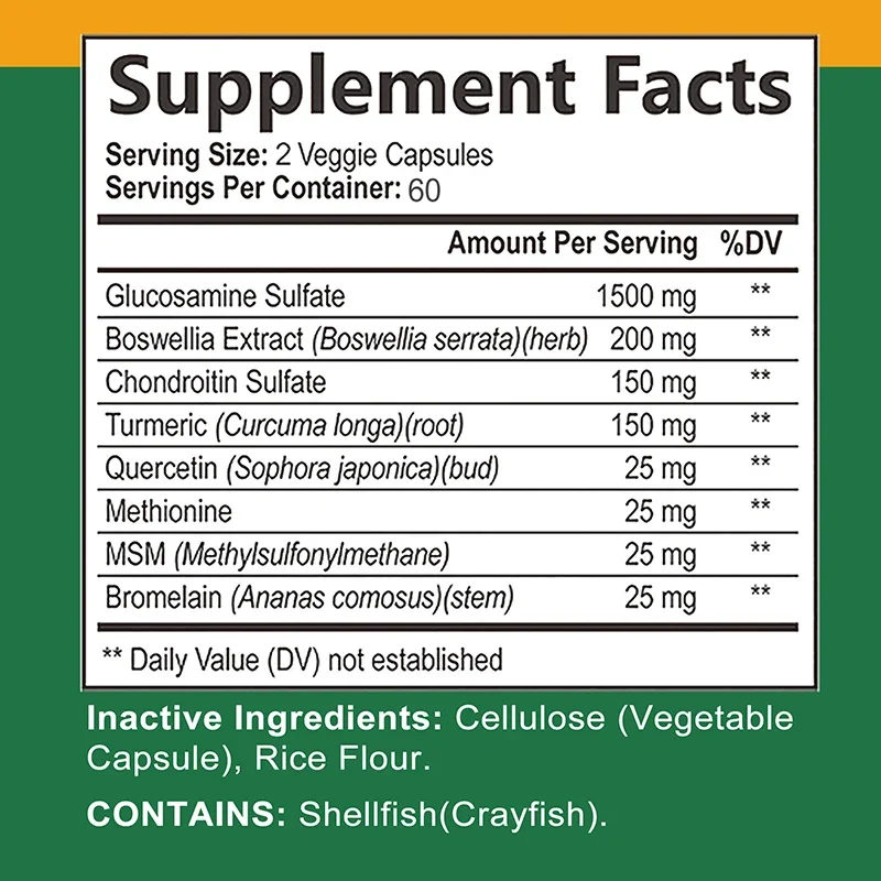 Glucosamine Chondroitin - Repairs Cartilage and Improves Back, Neck, Knee Joint Health, Mobility & Flexibility