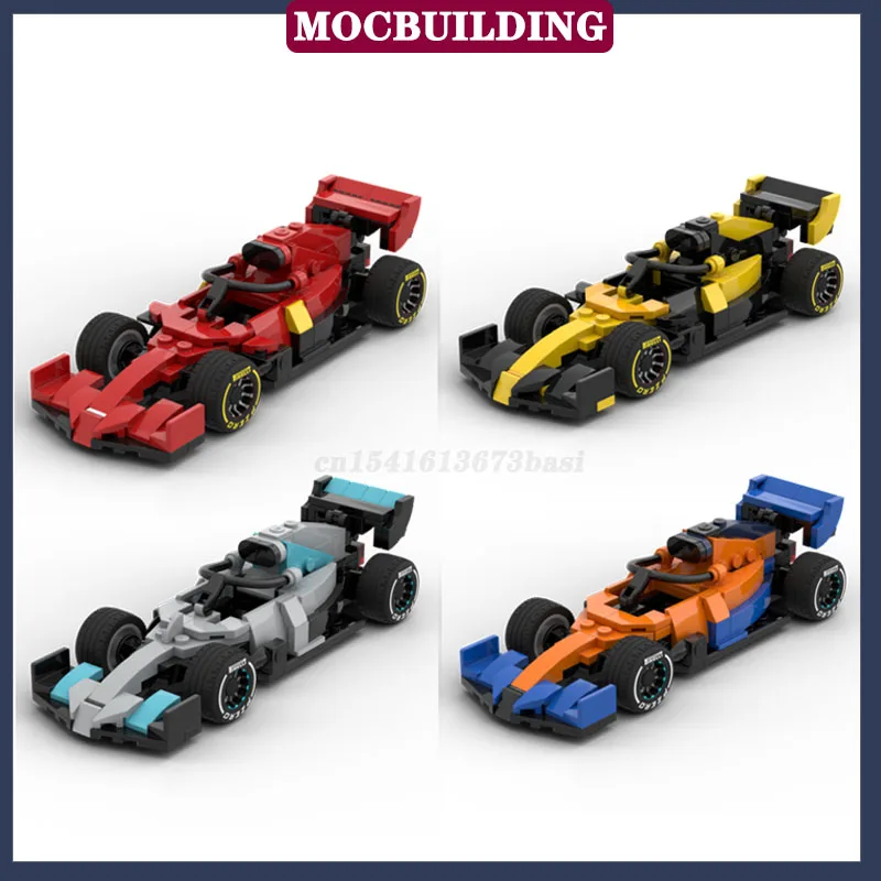 MOC City Racing F1 Car Set Model Building Block Assembly Sports Car Children\'s Collection Series Toy Gift