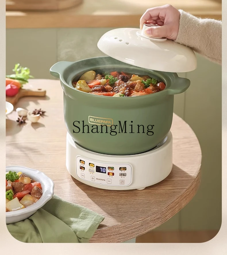 ZYY elektrischer Auflauf für den Haushalt, automatischer elektrischer Eintopftopf, multifunktionaler elektrischer Eintopfbecher, Brei-Topf, geteilt