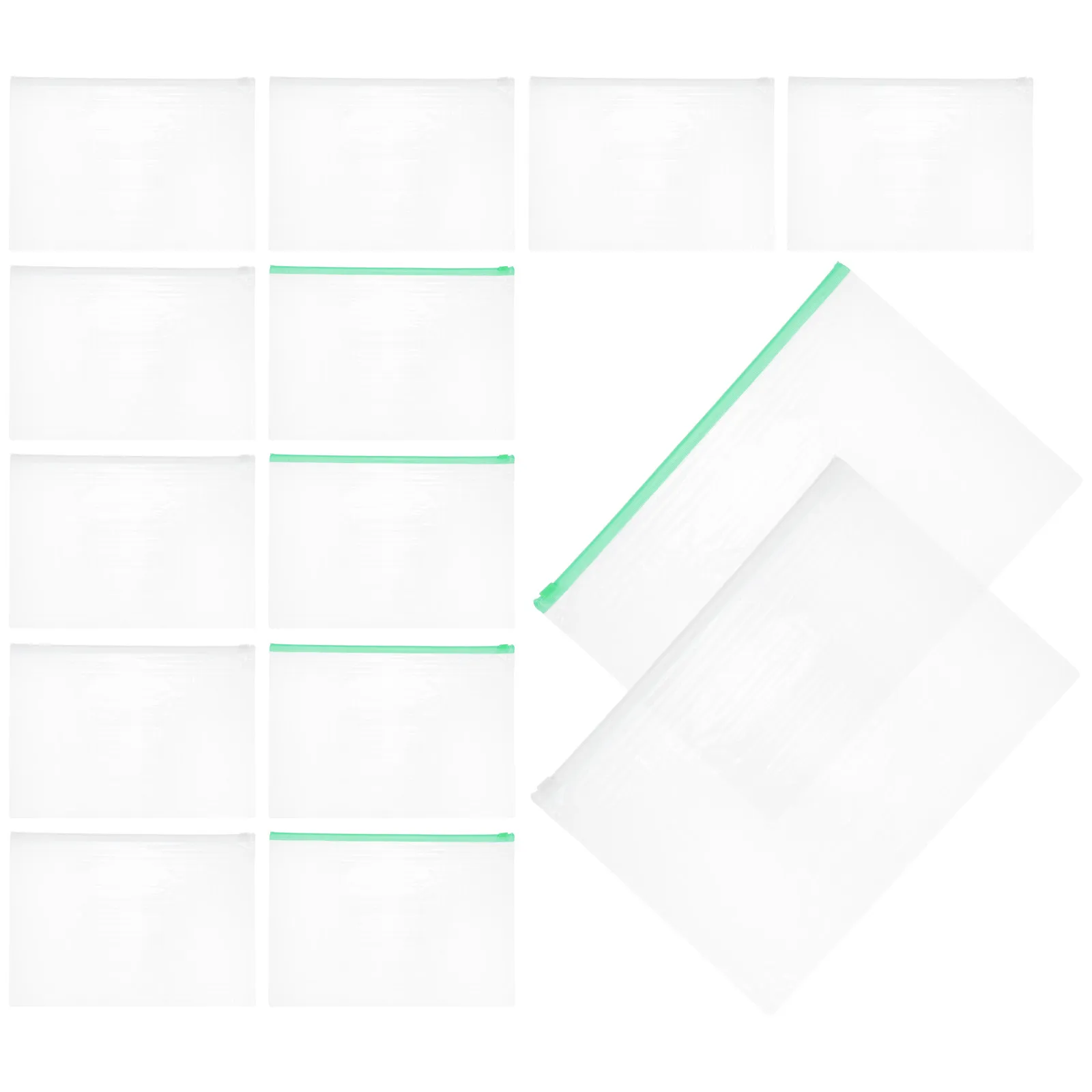 

20Pcs Plastic Zipper File Folder Waterproof A4 Document Holder Reusable File Organizer for Office School Travel Use