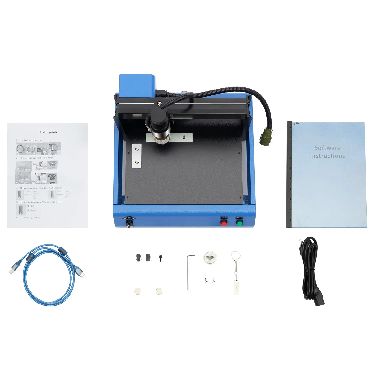 

400W Jewelry Engraving Machine Tool Metal Dog Tag Engraver Industrial Nameplate ID Card Engraving for Stainless Steel & Plastic