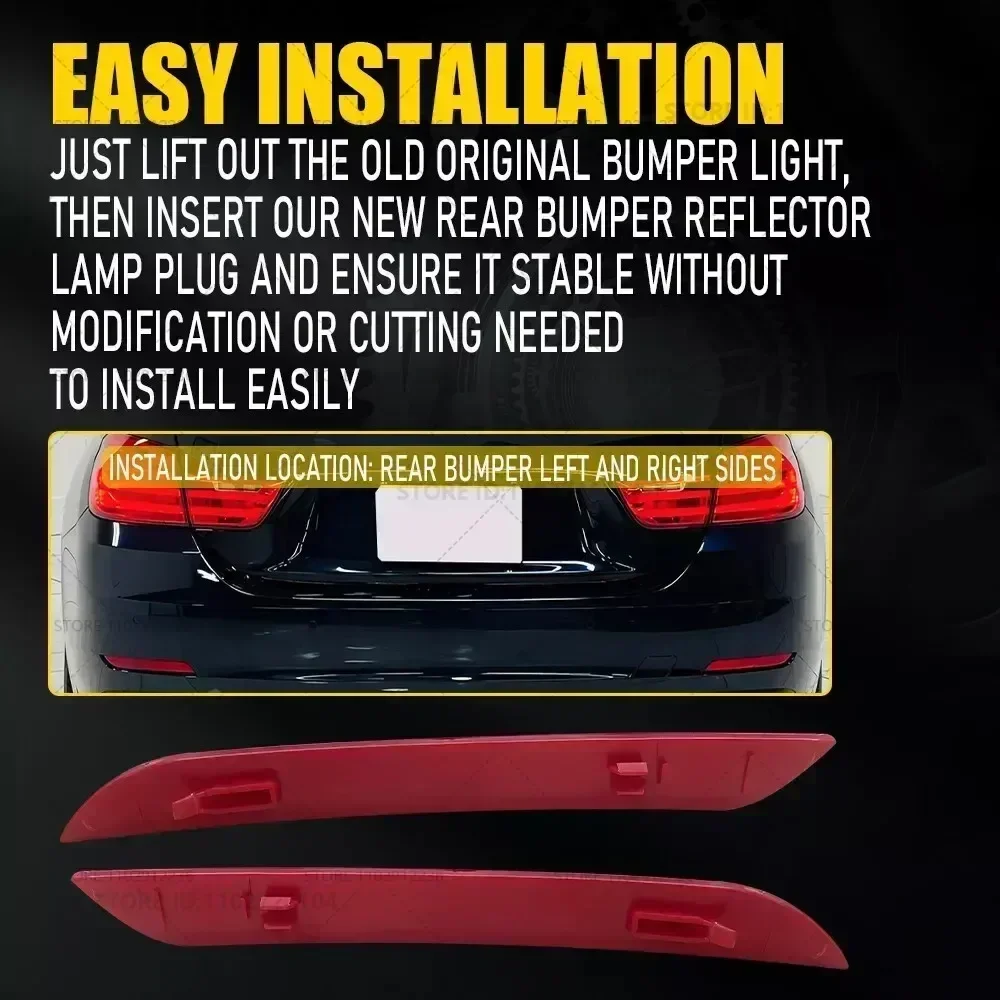 For 2012-2017 BMW 320i 328i 335i 428i 430i 435i 440i 328d Bumper Rear Reflector Tail Light 63147382233 63147382234
