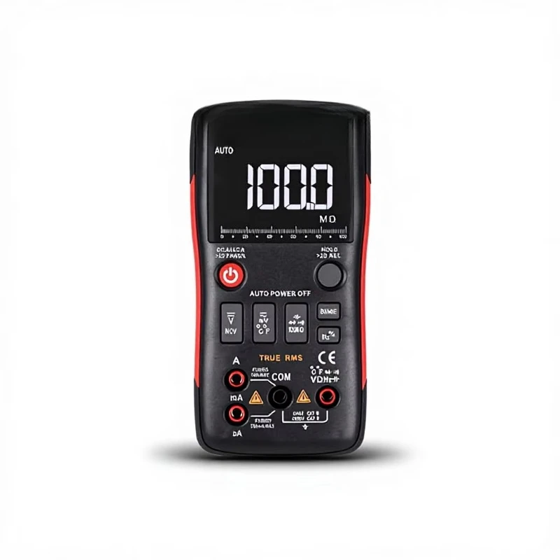 Counting high-precision three-display self/manual push-button multimeter